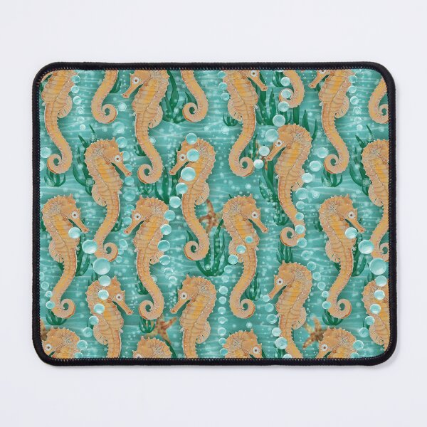 Item preview, Nautical Seahorses Underwater Repeating Pattern designed and sold by rhombusOnion.