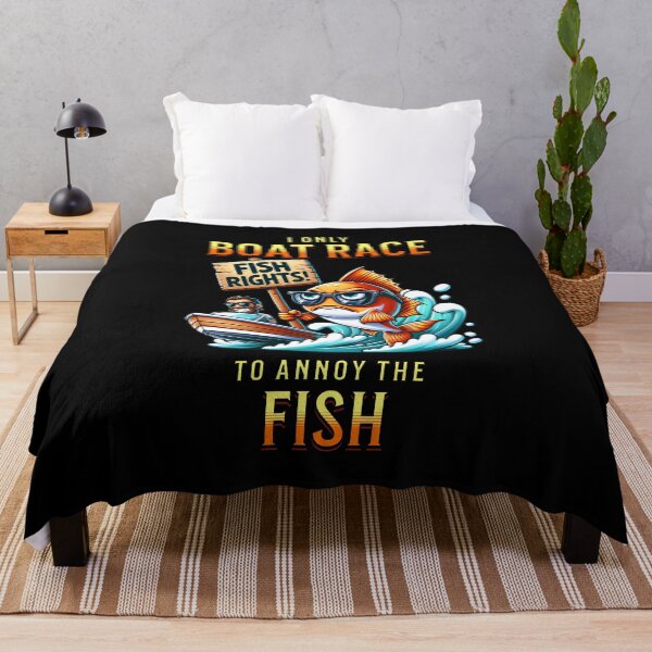 Item preview, I Only Boat Race To Annoy The Fish Funny Cute Sarcastic Drag Boat Racing Drag Boat Boating Fishing Boat Speed Boat Watercraft Grumpy Fish designed and sold by CarantinedChaos.