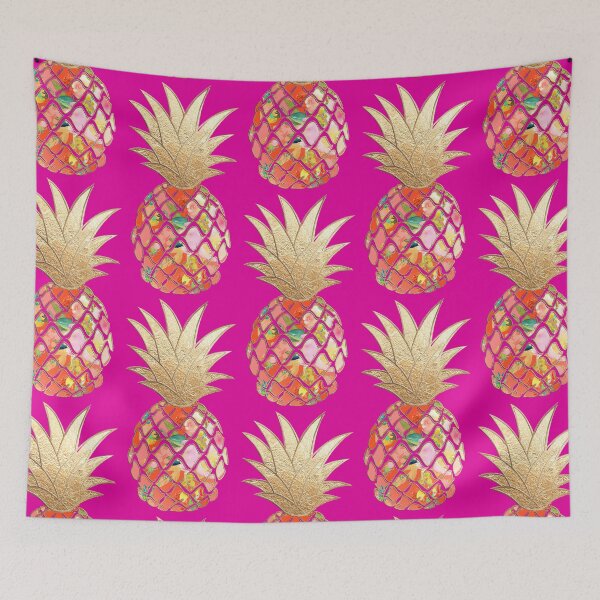 Item preview, Aloha Pineapple, Coral Orange+Faux Gold designed and sold by PixDezines.