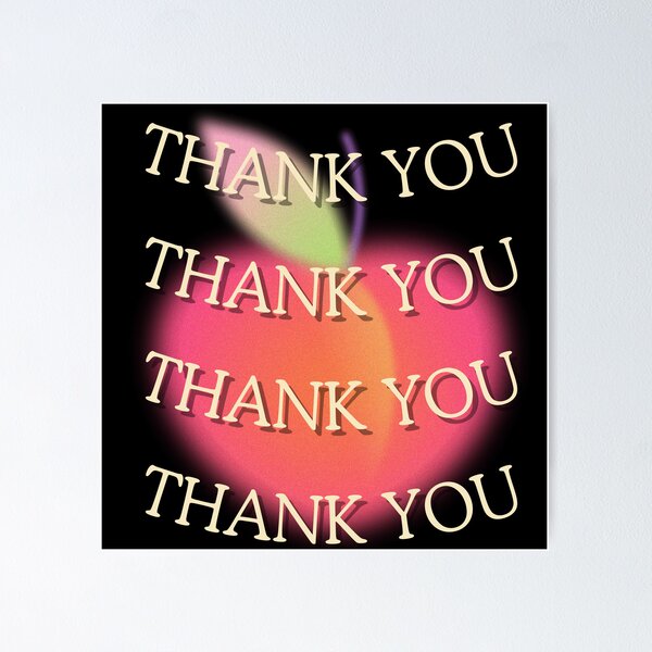 Item preview, cute peach thank you stickers y2k wfh designed and sold by thebluespot.