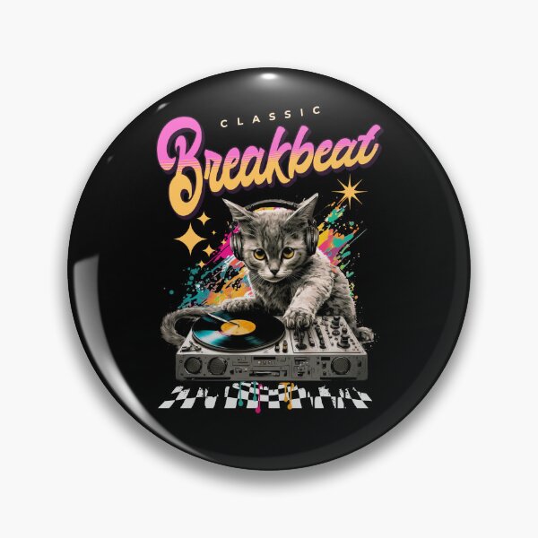 Item preview, BREAKBEAT  - Cat Dj Checkered Floor  designed and sold by Discothreadz.