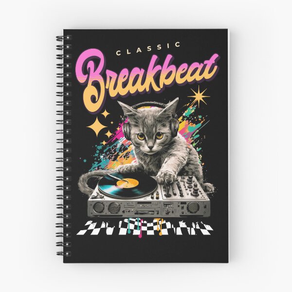 Item preview, BREAKBEAT  - Cat Dj Checkered Floor  designed and sold by Discothreadz.