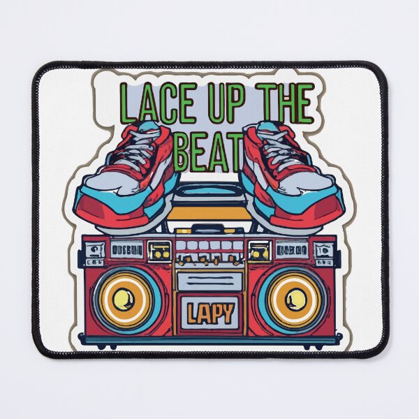 Item preview, Lace Up the Beat - Sneakers and Boombox Comic Style designed and sold by NiftyWrx.