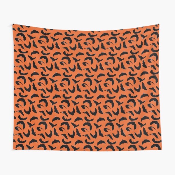 Derpus Vampirus - AKA: Googly Eyed Vampire Derp Bat - (Halloween Orange) Tapestry