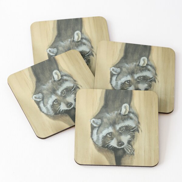 Item preview, Raccoon on wood plank in watercolor designed and sold by Enoch72.
