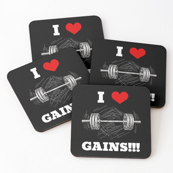 Item preview, I LOVE / HEART GAINS w/ Barbell Design  designed and sold by Primal Pump Co LTD.