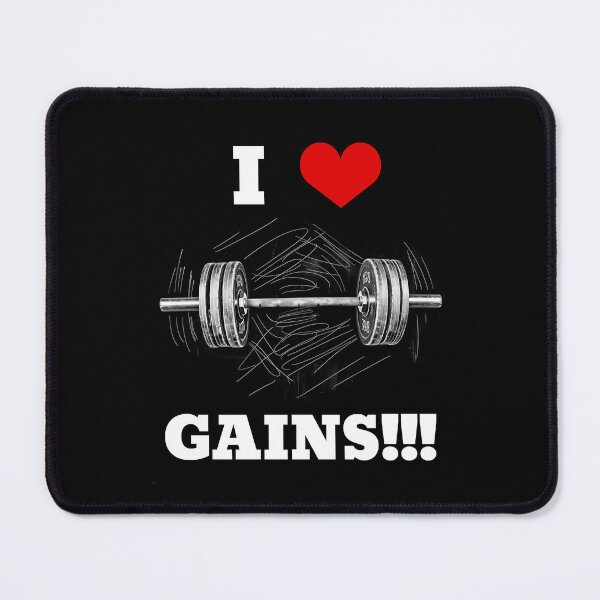 Item preview, I LOVE / HEART GAINS w/ Barbell Design designed and sold by Primal Pump Co LTD.