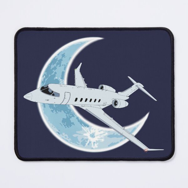 Item preview, Bombardier Challenger 350 Jet Crescent Moon Night Flight Design designed and sold by skye-studio.