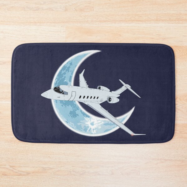 Item preview, Bombardier Challenger 350 Jet Crescent Moon Night Flight Design designed and sold by skye-studio.