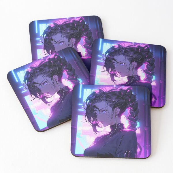 Item preview, Neon Cyber Noir Anime Girl designed and sold by bubblegoth.