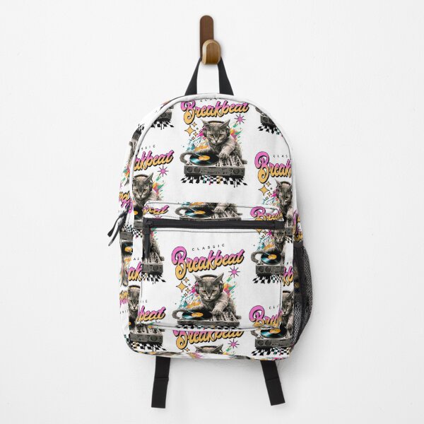 Item preview, BREAKBEAT  - Cat Dj Checker Floor (black)  designed and sold by Discothreadz.