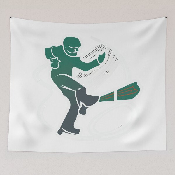 Item preview, Abstract Hockey Player Ice Swirl Maneuver designed and sold by NiftyWrx.