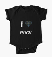 I love Rock for the Proud Scot heart Plaid Shirt One Piece - Short Sleeve