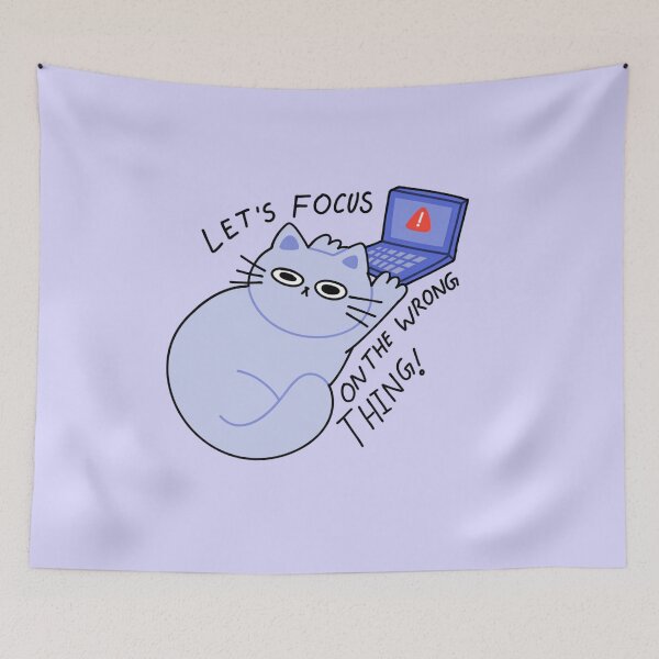 Item preview, Let's focus on wrong things funny cat  designed and sold by Kawabijutsu21.