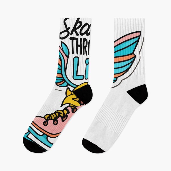 Item preview, Skating Through Life - Winged Ice Skate Illustration designed and sold by NiftyWrx.