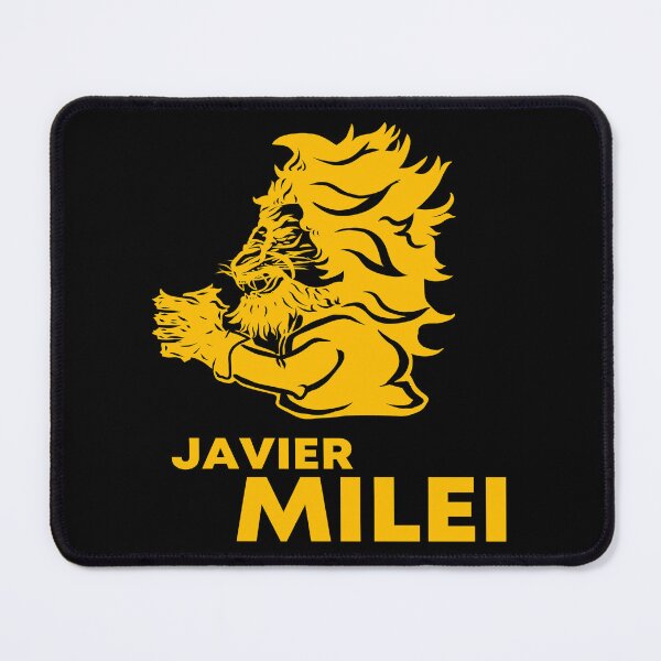Item preview, Javier Milei spelled - Represented as lion king smiley miller miles LOGO designed and sold by MechanicalART.