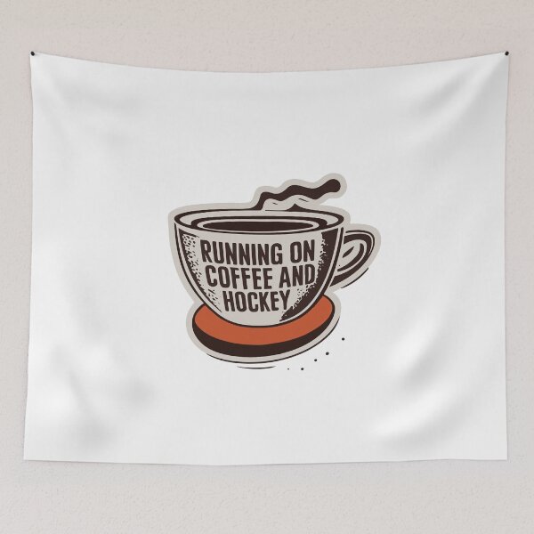 Item preview, Running on Coffee and Hockey - Doodle Style Design designed and sold by NiftyWrx.