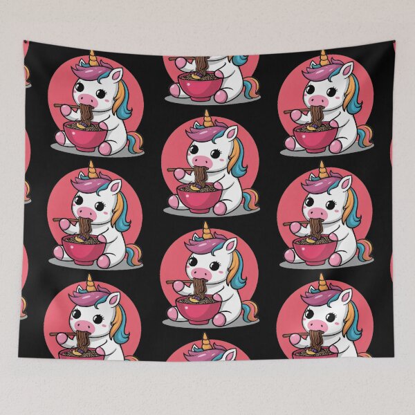 Item preview, Cute Unicorn Eating Ramen designed and sold by PlanetMarker.