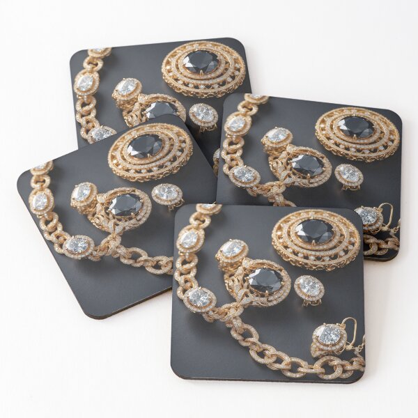 Item preview, luxury pure gold necklaces with black diamonds designed and sold by Carlos Gudino.