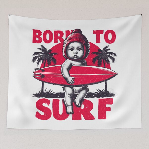 Item preview, Born To Surf - Hipster Baby Surfer Life designed and sold by Urban-Alien.