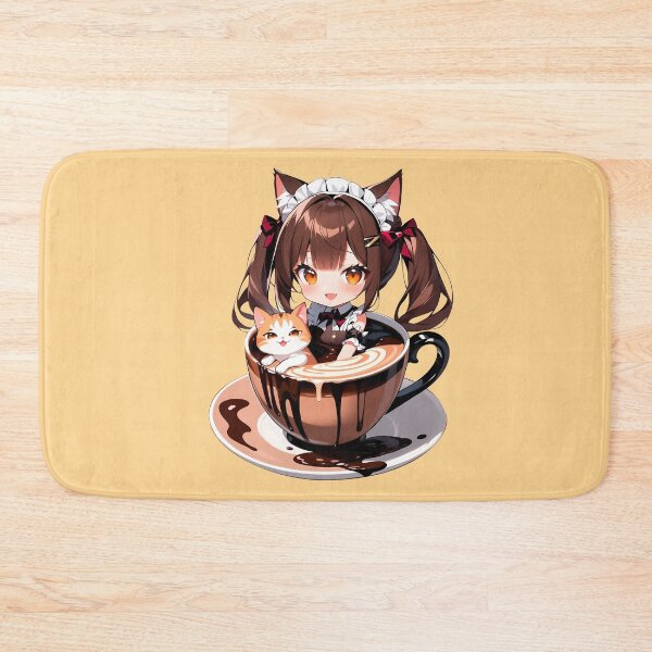 Item preview, Cute Nekomimi Maid Sitting In Coffee Cup Chocola Neko Para designed and sold by MikaseSan.