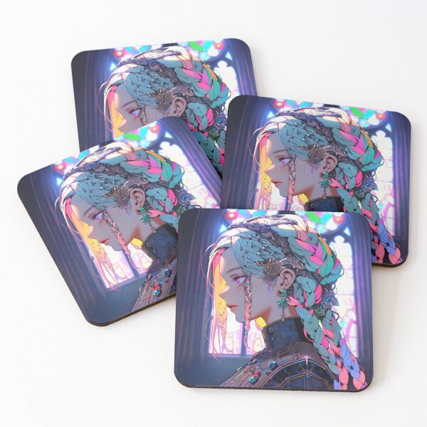 Item preview, Ethereal Gothic Stained Glass Anime Girl designed and sold by bubblegoth.