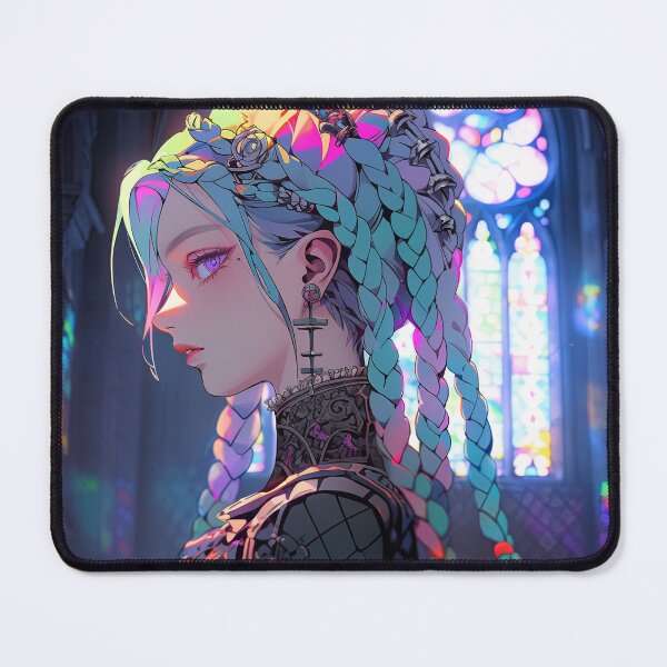 Item preview, Neon Futuristic Radiant Braids Anime Girl designed and sold by bubblegoth.