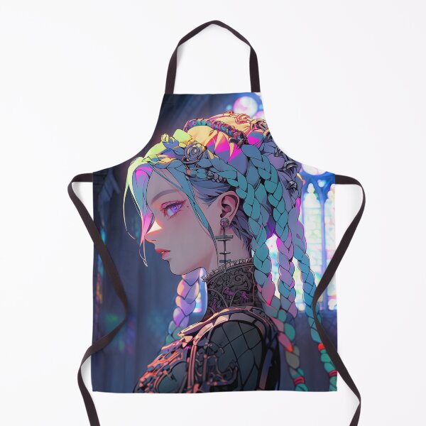 Item preview, Neon Futuristic Radiant Braids Anime Girl designed and sold by bubblegoth.