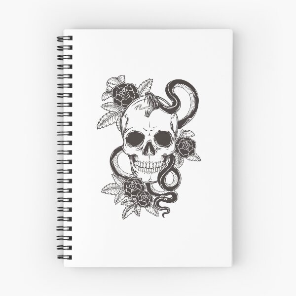 Item preview, Skull, snake and roses designed and sold by VassaliteCreate.