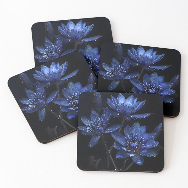 Item preview, Stunning blue waterlilies print designed and sold by dcrc.