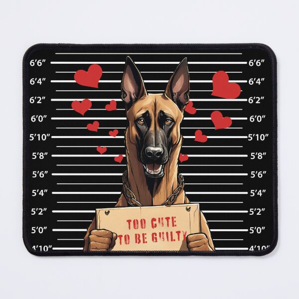 Item preview, Prisoner Dog Australian Malinois "Too Cute To Be Guilty" designed and sold by GoodyPaws.