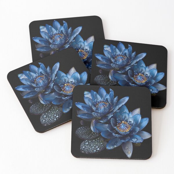 Item preview, stunning blue waterlilies print designed and sold by dcrc.