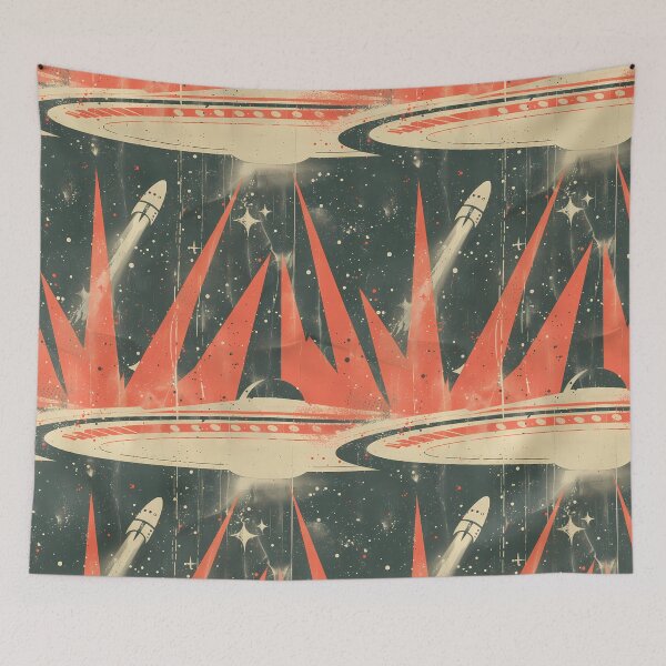 Item preview, Retro UFO Throwback Theme – Seamless designed and sold by GalacticLabs.