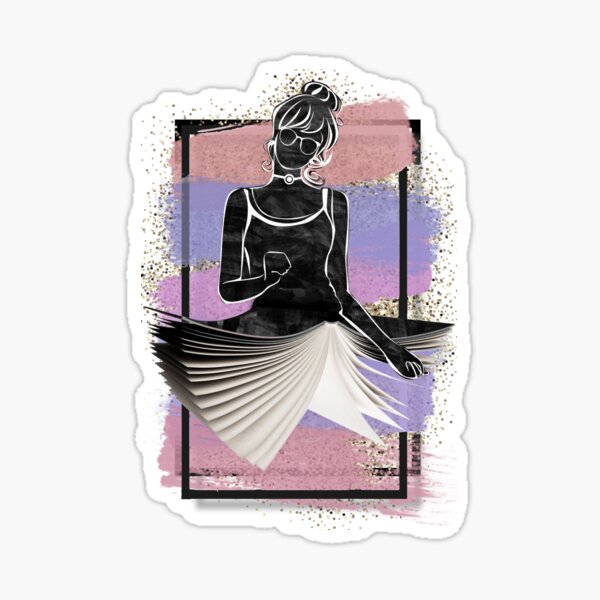 Chic Book Dress Sticker