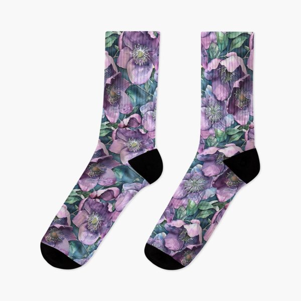 Item preview, Watercolor Purple Hellebore Pattern designed and sold by junkydotcom.