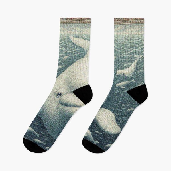 Item preview, Beluga Whales in the Vast Blue Ocean designed and sold by Illuministique.