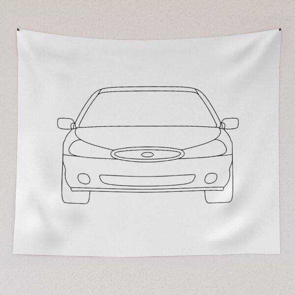 Item preview, Ford Mondeo Mk2 front black lined art designed and sold by EdimDesign.