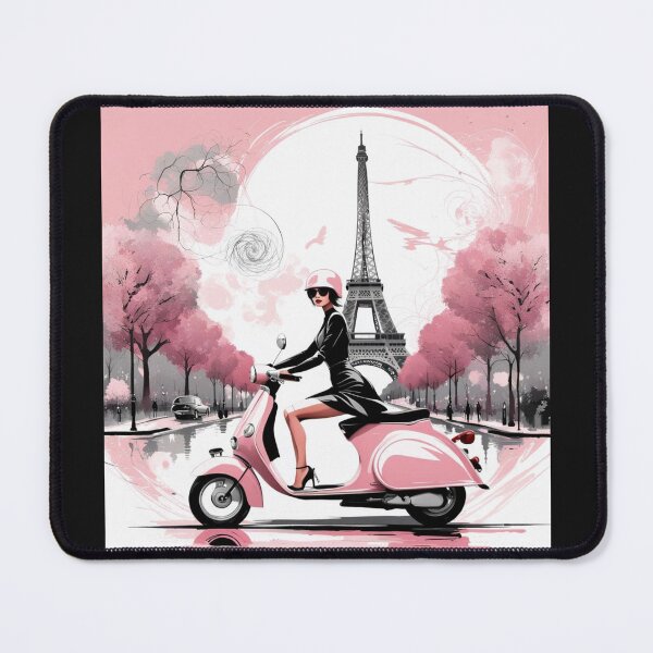 Item preview, Paris girl on pink scooter designed and sold by JackFreestone.