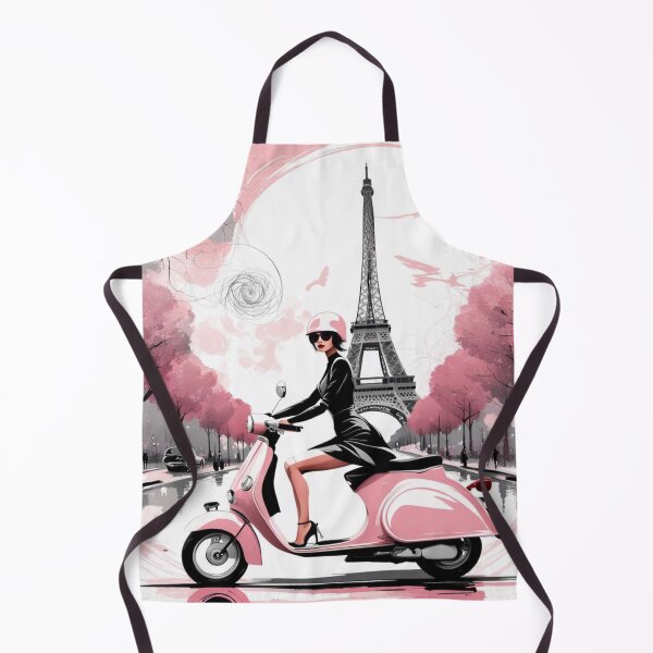 Item preview, Paris girl on pink scooter designed and sold by JackFreestone.