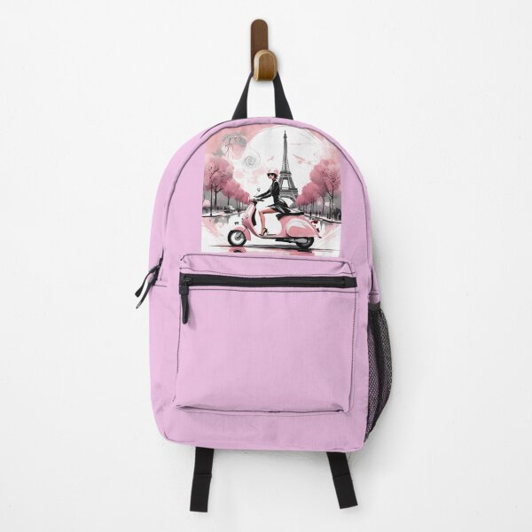 Item preview, Paris girl on pink scooter designed and sold by JackFreestone.
