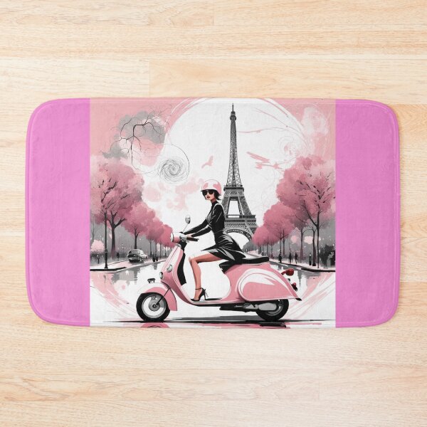 Item preview, Paris girl on pink scooter designed and sold by JackFreestone.