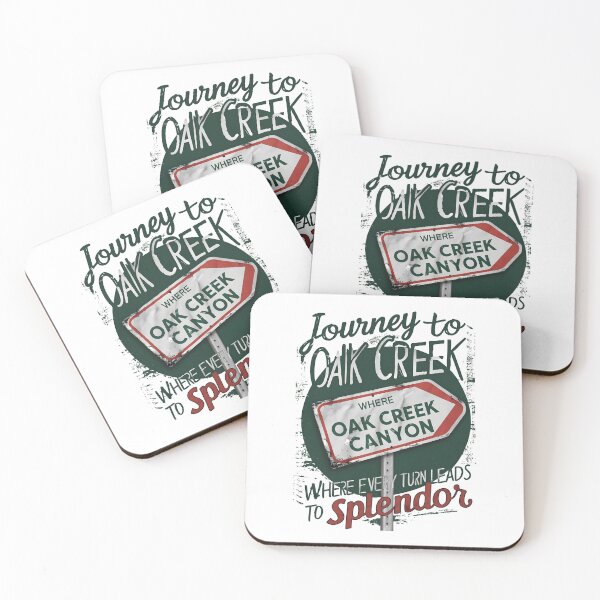 Item preview, Journey to Oak Creek: Scenic Road Sign in Black, White, Red, Green designed and sold by SplashTastic.