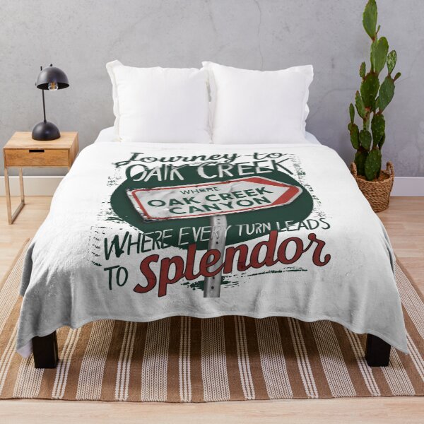 Item preview, Journey to Oak Creek: Scenic Road Sign in Black, White, Red, Green designed and sold by SplashTastic.