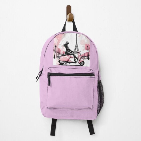 Item preview, Paris girl on pink scooter designed and sold by JackFreestone.