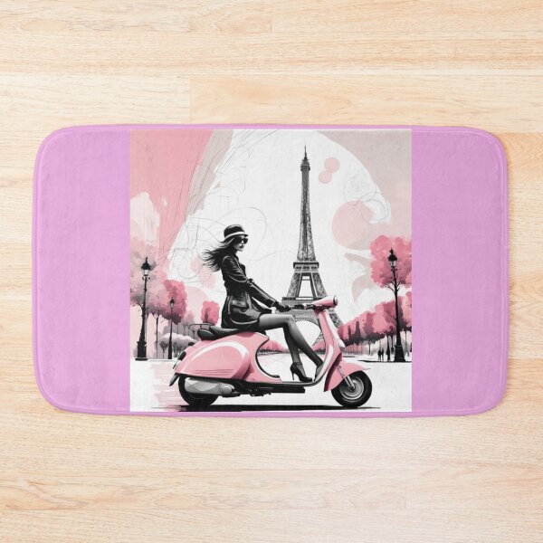 Item preview, Paris girl on pink scooter designed and sold by JackFreestone.