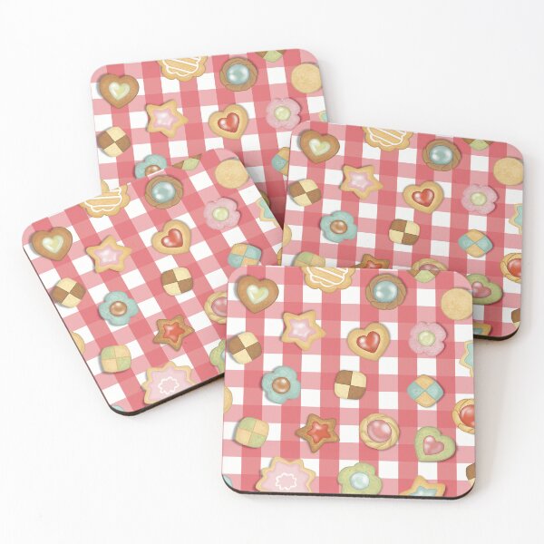 Item preview, Patissier Peach Pastel Minigame Cookies Gingham designed and sold by Juliet Raines.