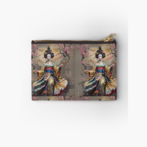 Item preview, Beautiful abstract geisha, kimono , in sunrise with flowers designed and sold by Coolparrotgirl.