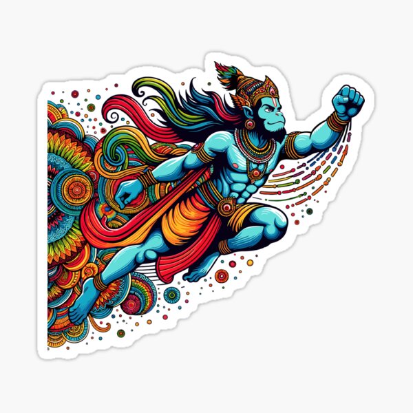 Item preview, Leaping Hanuman - Celebrate the Monkey God's Might designed and sold by CyberYogi.