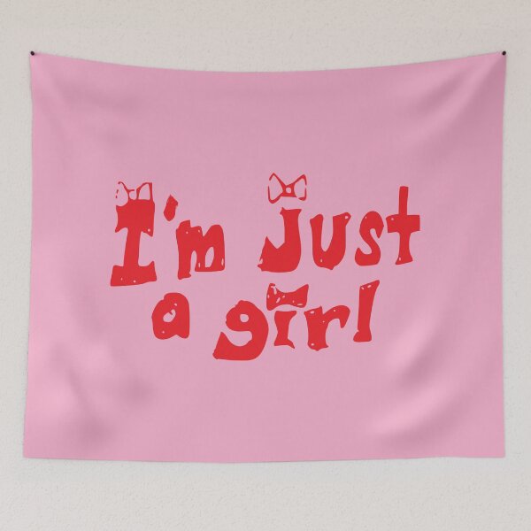 Item preview, I'm just A Girl Coquette Red Typography, Ribbon Bow Girly Aesthetic designed and sold by Dazzline Designs.