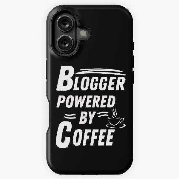 Vista previa del artículo con la obra «Blogger impulsado por el café», diseñado y vendido por annoying-shirts.